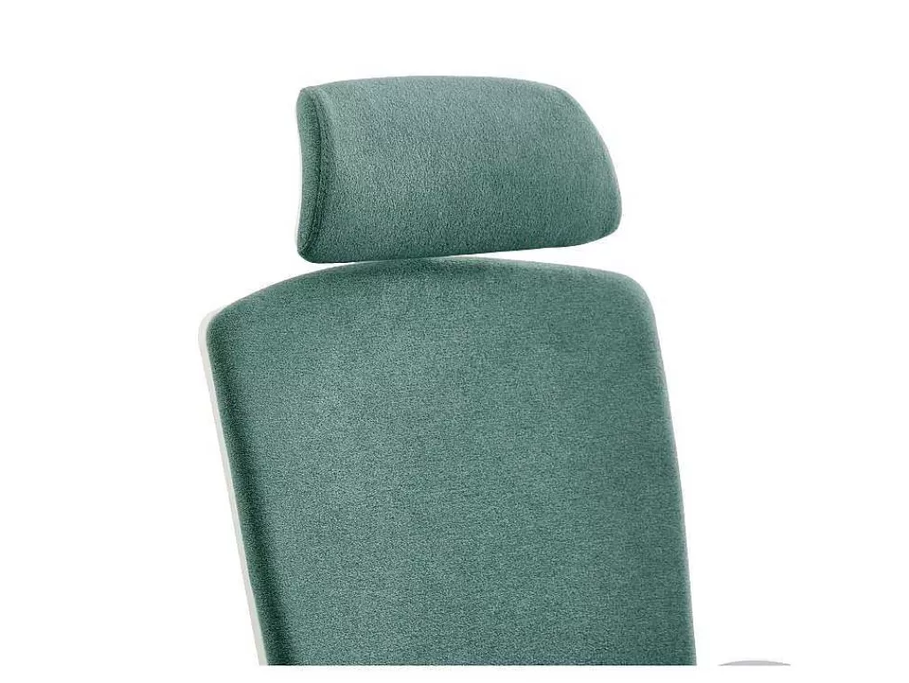 Cadeira De Escritório*Workēa Cadeira De Escritório Profissional Com Apoio De Cabeca Em Tecido Cor Azul - Volti