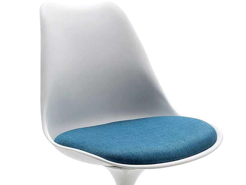 Cadeira De Escritório*Vente-unique Cadeira Em Polipropileno E Metal Cor Azul E Branco - Xafy