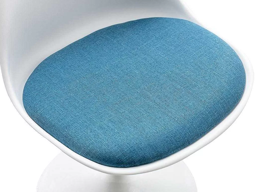 Cadeira De Escritório*Vente-unique Cadeira Em Polipropileno E Metal Cor Azul E Branco - Xafy