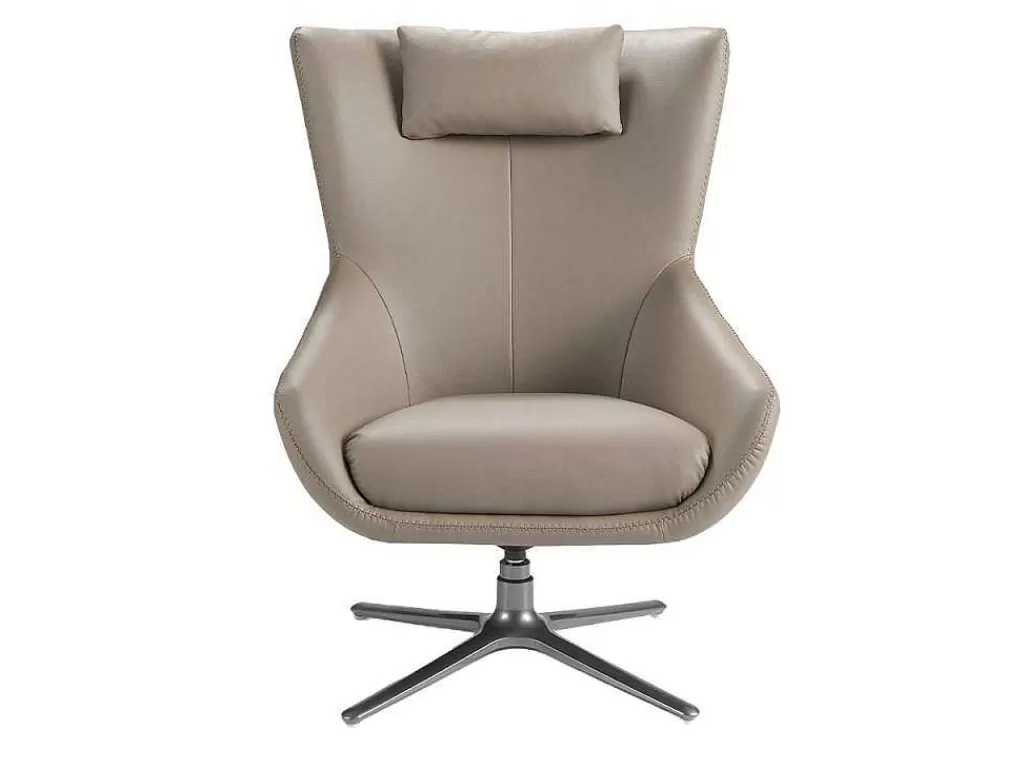 Promoções Sofás & Poltronas*Angel Cerda Cadeira Giratoria De Couro Sintetico Com Almofada 5044