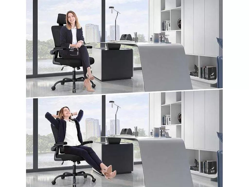 Cadeira De Escritório*Vente-unique Cadeira Giratoria Para Computador Com Funcao De Baloico Cadeira Executiva Para Escritório Em Casa