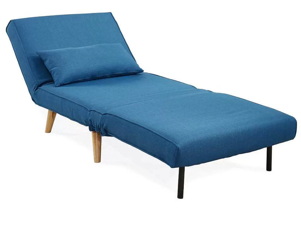 Poltrona Cama*Vente-unique Cadeirão Convertivel Em Tecido Azul - Posio