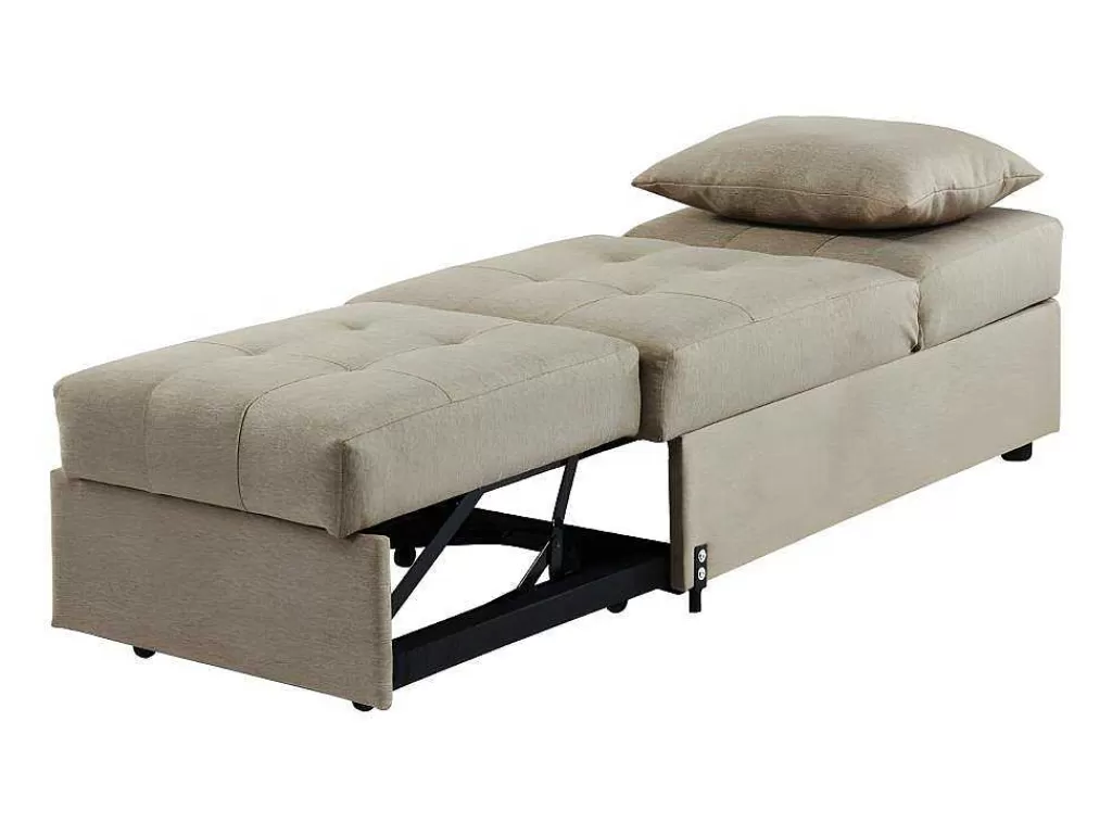 Poltrona Cama*Vente-unique Cadeirão Convertivel Em Tecido Bege - Lesna