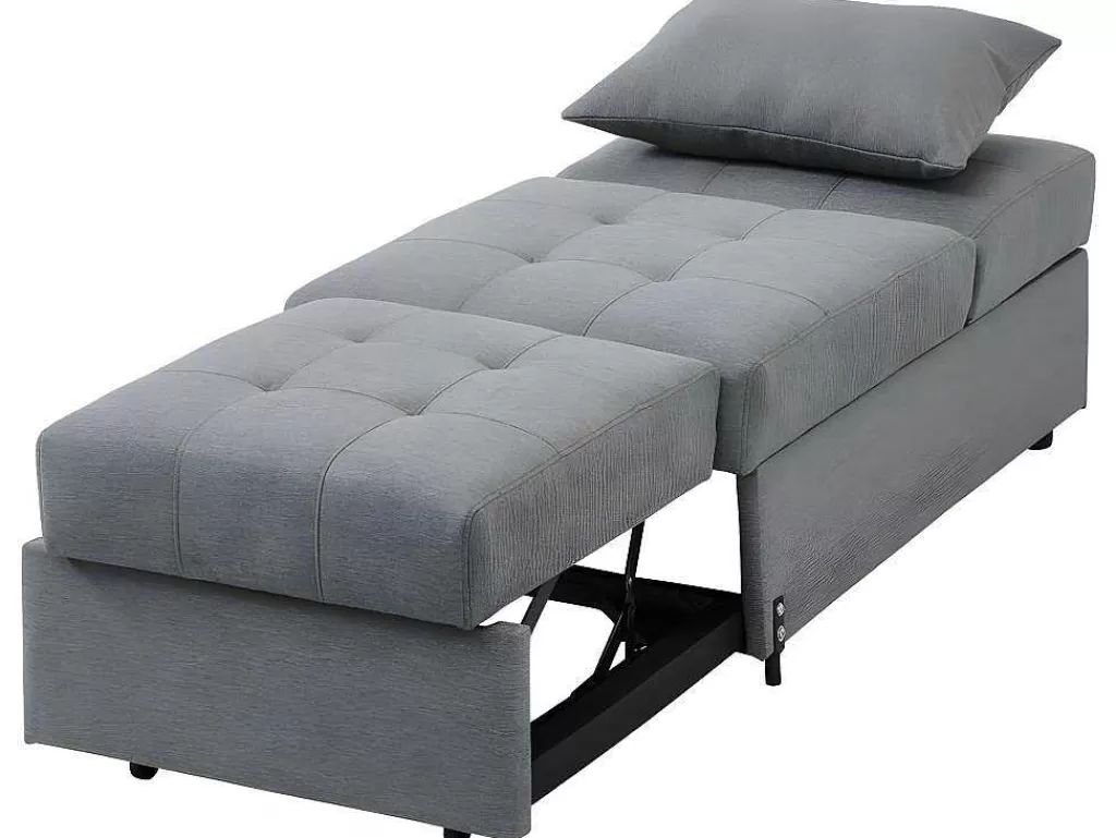 Poltrona Cama*Vente-unique Cadeirão Convertivel Em Tecido Cinzento - Lesna