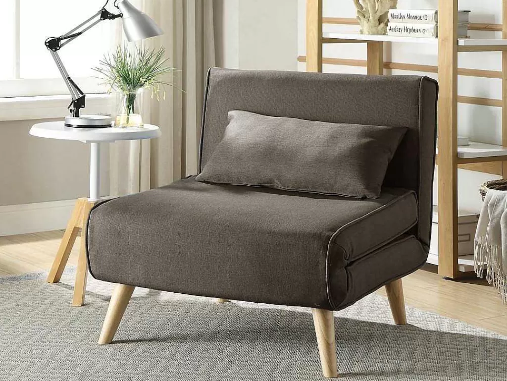 Poltrona Cama*Vente-unique Cadeirão Convertivel Em Tecido Taupe - Posio