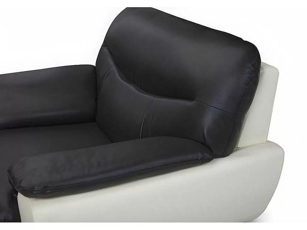 Poltrona Em Pele Sintética*Vente-unique Cadeirão Em Pele Sintética Bicolor Preto E Branco - Indice
