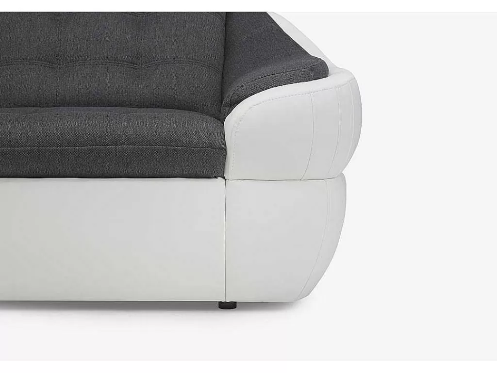Poltrona Em Pele Sintética*Vente-unique Cadeirão Em Tecido E Pele Sintética Bicolor Cinza E Branco - Farez
