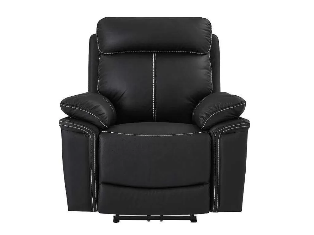 Cadeirão Relax*Vente-unique Cadeirão Relax Eletrico Em Pele Preto - Isiris