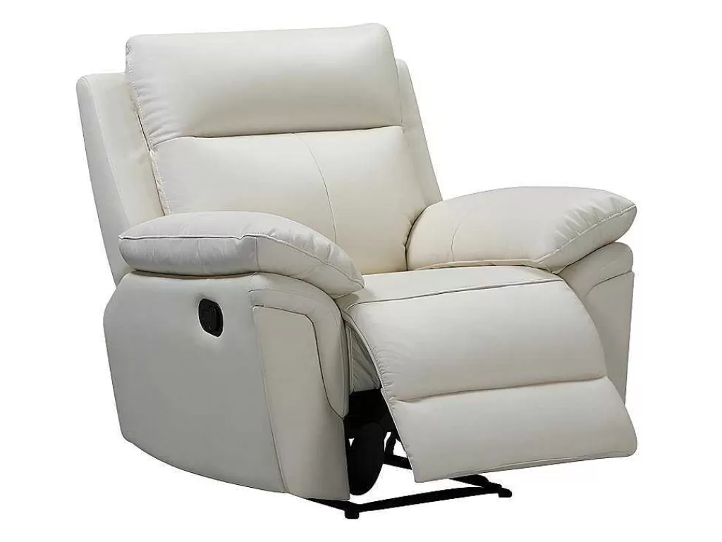 Cadeirão Relax*Vente-unique Cadeirão Relax Em Pele De Bufalo Marfim - Pakita