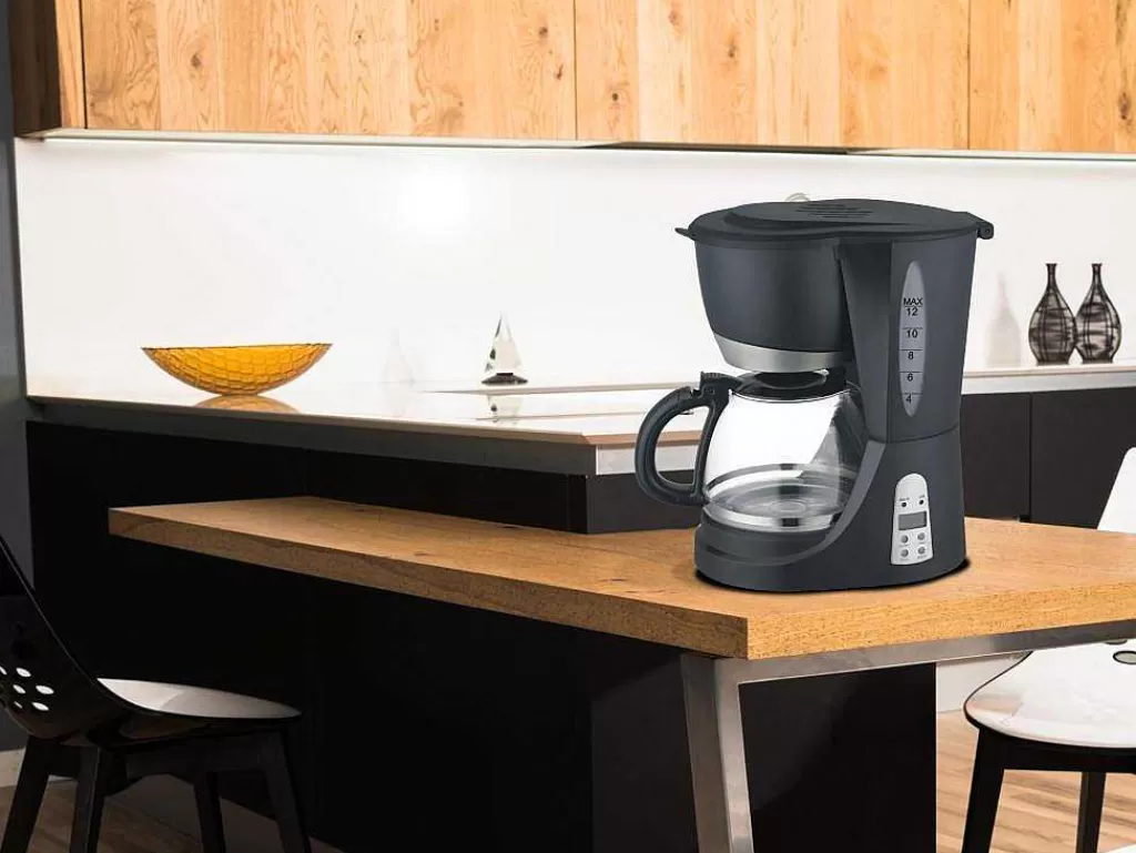 Pequenos Eletrodomésticos*Purline Cafetiere Numerique Programmable Jusqu'A 12 Tasses 800W En Verre Noir