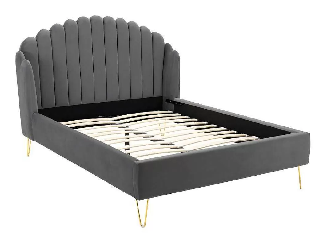 cama_160_x_200_cm_com_cabeceira_de_cama_ondulada_veludo_cinzento__colcho__sagali_4.webp Cama Em Veludo*Vente-unique Cama 160 X 200 Cm Com Cabeceira De Cama Ondulada Veludo Cinzento + Colchão - Sagali