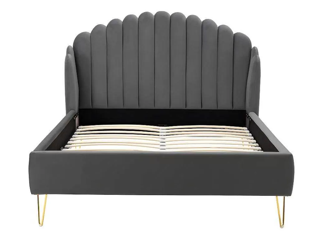 cama_160_x_200_cm_com_cabeceira_de_cama_ondulada_veludo_cinzento__colcho__sagali_5.webp Cama Em Veludo*Vente-unique Cama 160 X 200 Cm Com Cabeceira De Cama Ondulada Veludo Cinzento + Colchão - Sagali