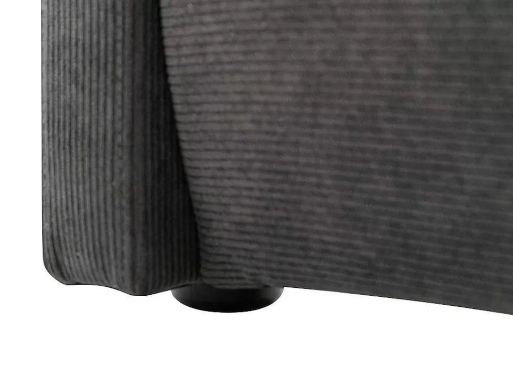 Cama Em Veludo*Vente-unique Cama 160 X 200 Cm Veludo Canelado Antracite + Colchão - Sonetri
