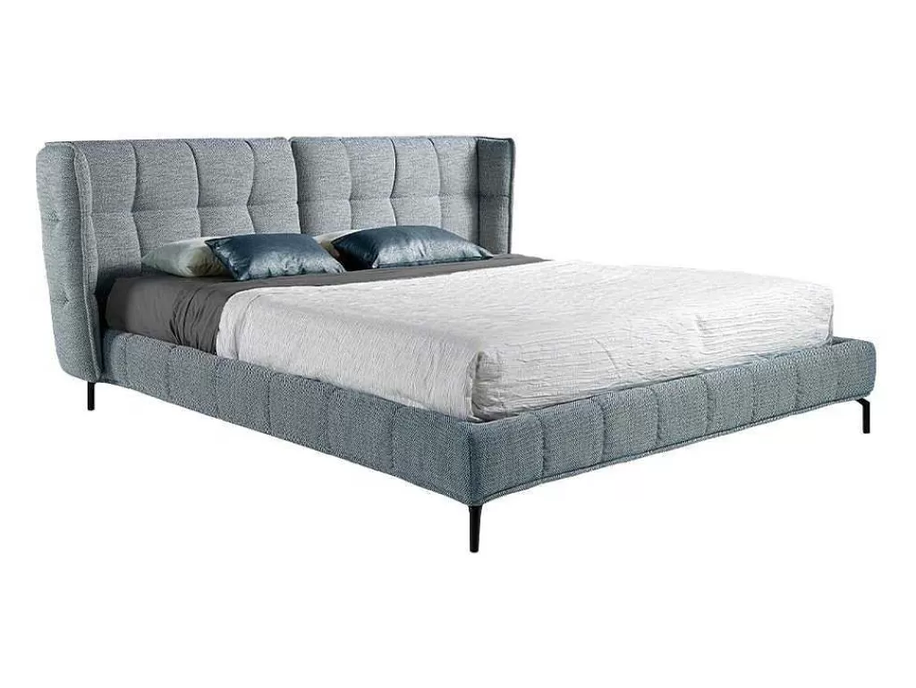 Cama De Adulto*Angel Cerda Cama Acolchoada Em Tecido Azul E Branco 7030