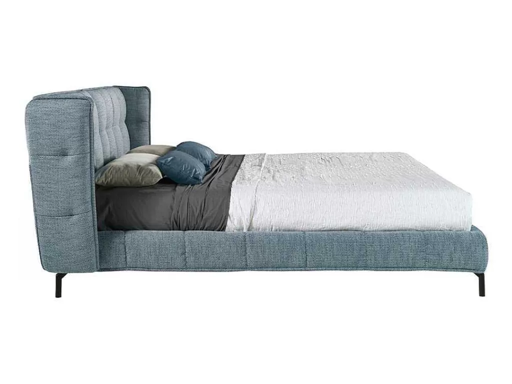 Cama De Adulto*Angel Cerda Cama Acolchoada Em Tecido Azul E Branco 7030