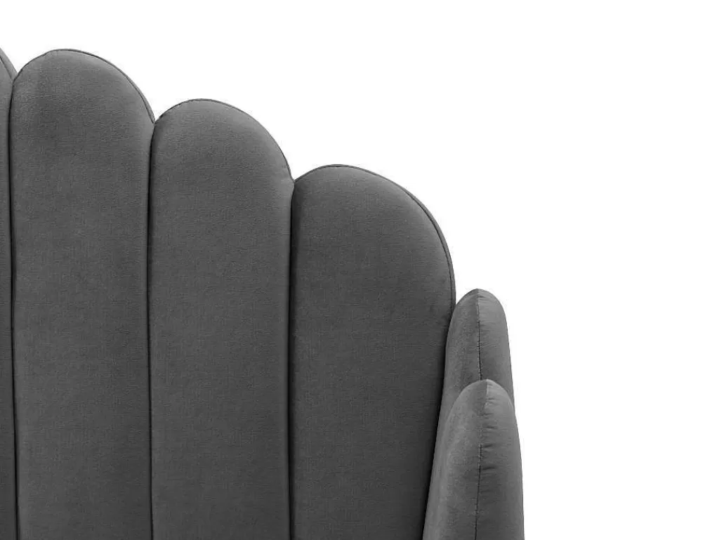 Cama Em Veludo*Vente-unique Cama Com Cabeceira De Cama Ondulada De 160 X 200 Cm Em Veludo Cor Cinza - Sagali