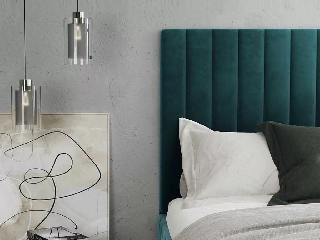 cama_com_espaco_de_arrumao_160_x_200_cm_com_cabeceira_de_cama_costuras_verticais_veludo_azulesverdeado__colcho__larali_2.webp Cama Em Veludo*Vente-unique Cama Com Espaco De Arrumação 160 X 200 Cm Com Cabeceira De Cama Costuras Verticais Veludo Azul-Esverdeado + Colchão - Larali