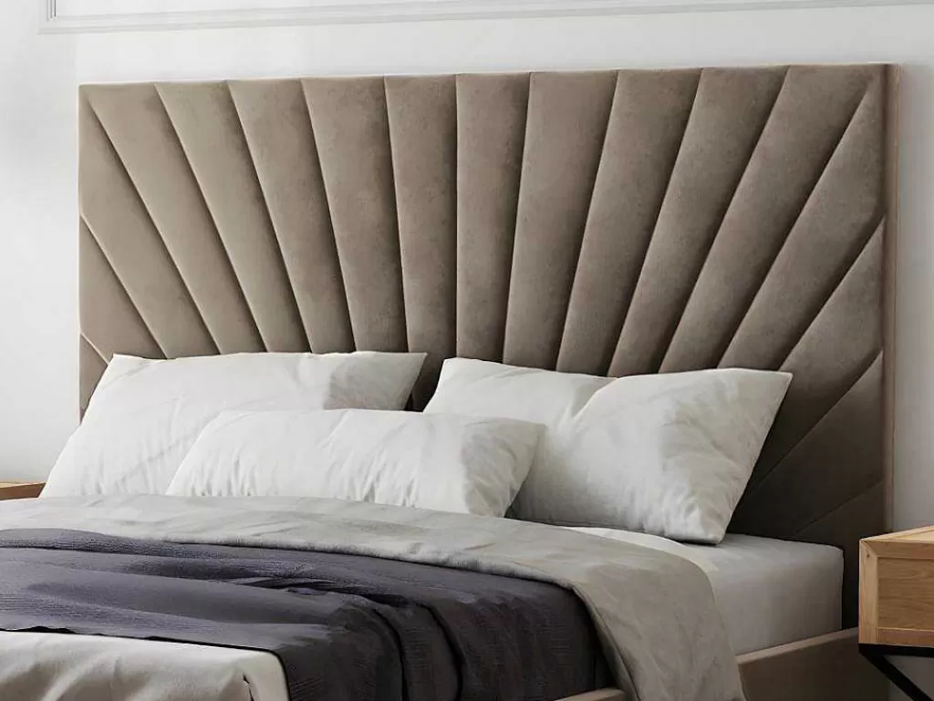 Cama Em Veludo*PASCAL MORABITO Cama Com Espaco De Arrumação De 160 X 200 Cm Em Veludo Cor Bege - Rilioda