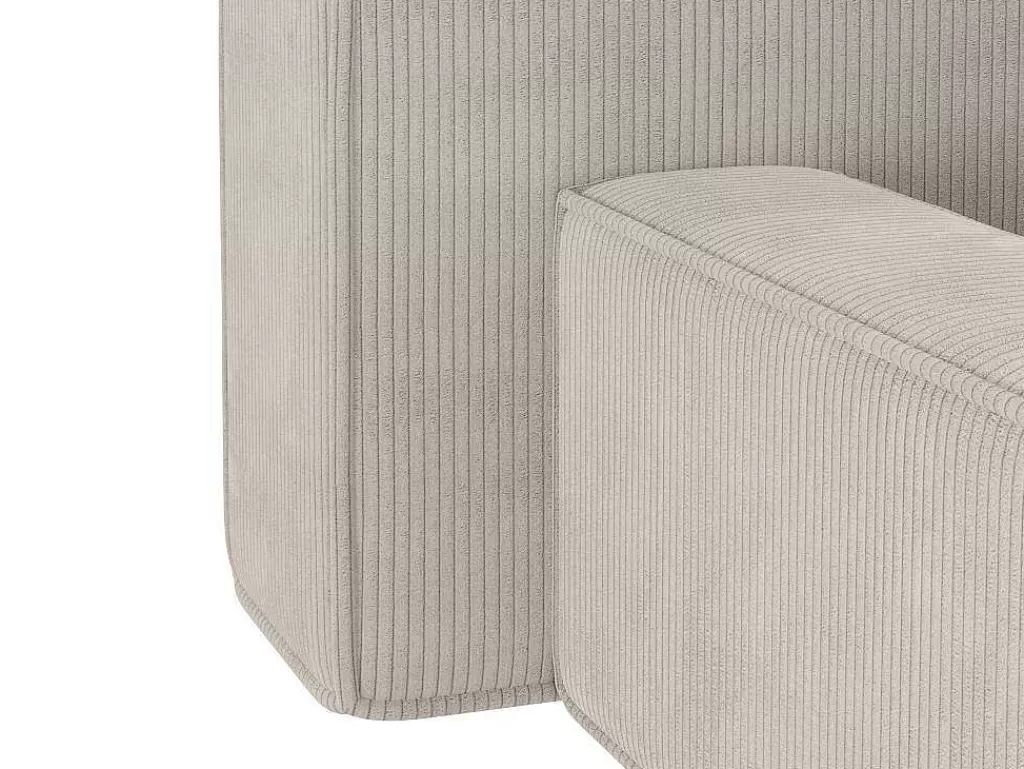 Cama Em Veludo*PASCAL MORABITO Cama Com Espaco De Arrumação De 180 X 200 Cm Em Veludo Canelado Cor Bege - Timano