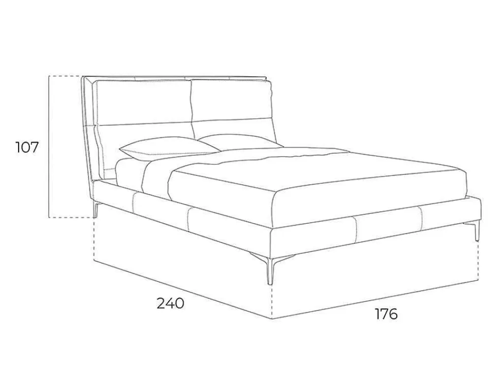 Cama De Adulto*Angel Cerda Cama Com Estrutura De Madeira De Pinho Estofada Em Couro Ecologico 7014