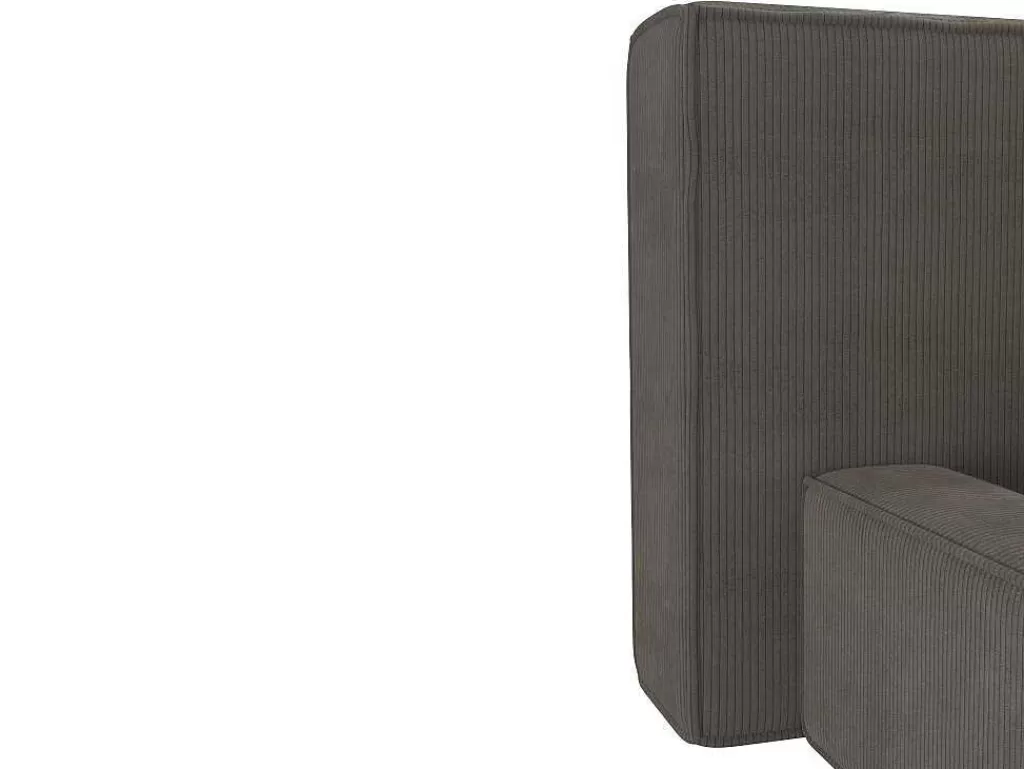 Cama Em Veludo*PASCAL MORABITO Cama Com Gaveta 180 X 200 Cm Veludo Canelado Taupe + Colchão - Timano