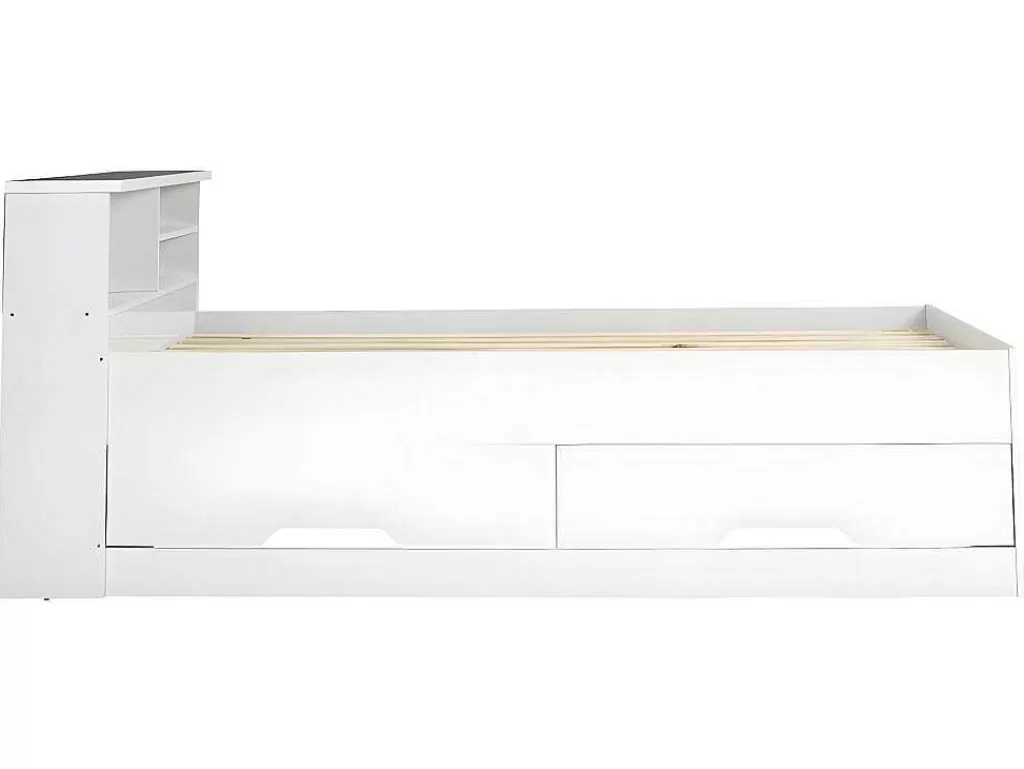 Cama De Criança*Vente-unique Cama Com Gavetas E Arrumação 90X190 Cm Branco - Boris