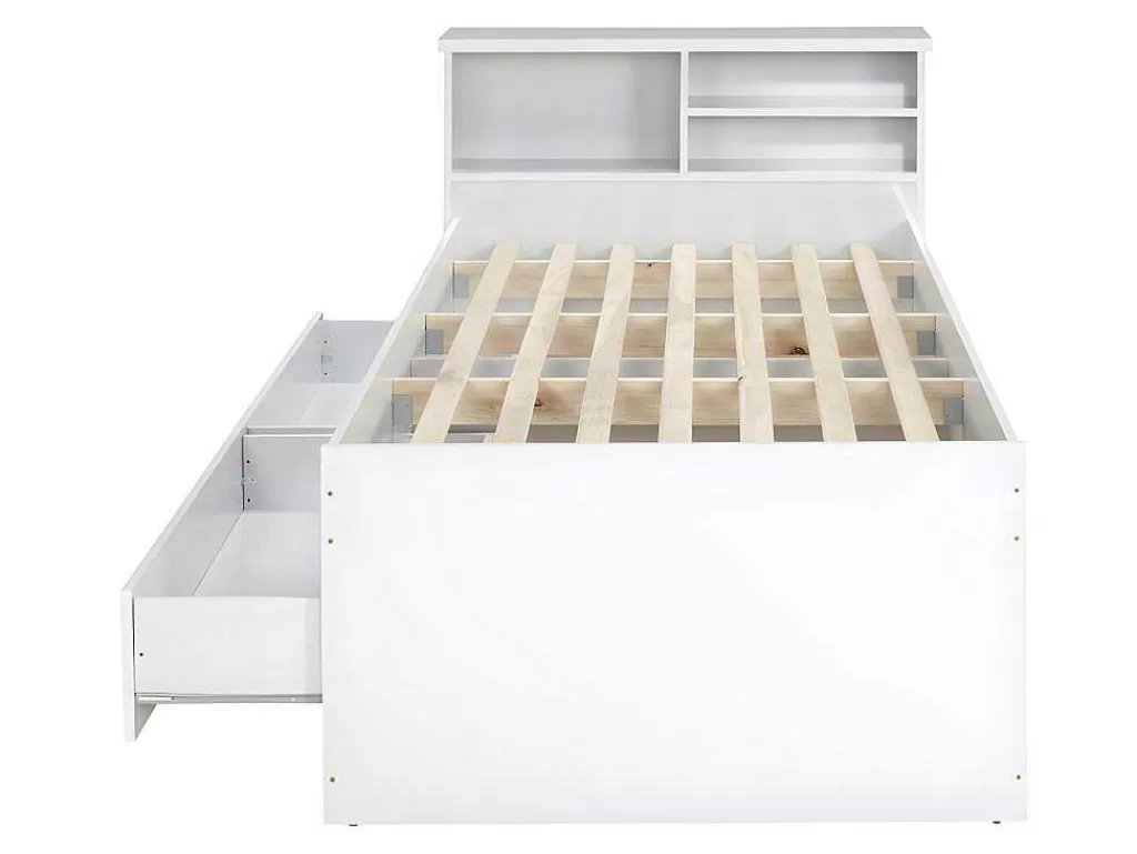 Cama De Criança*Vente-unique Cama Com Gavetas E Arrumação 90X190 Cm Branco - Boris