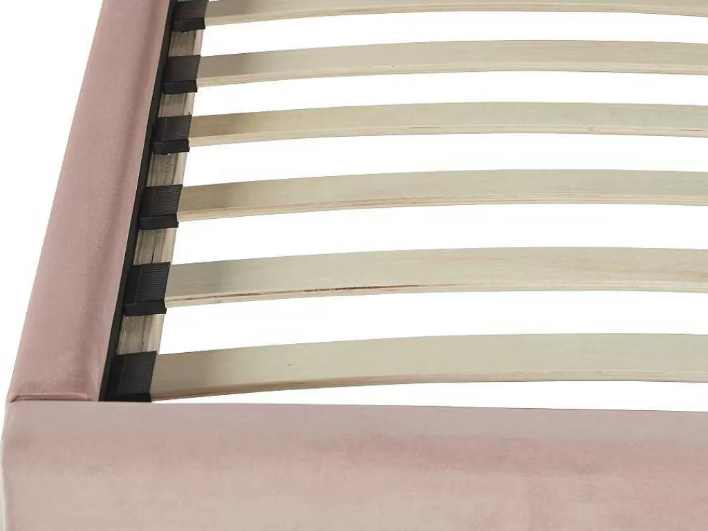 Cama De Criança*Vente-unique Cama Concha De 90X190 Cm Em Veludo Cor Rosa - Moana