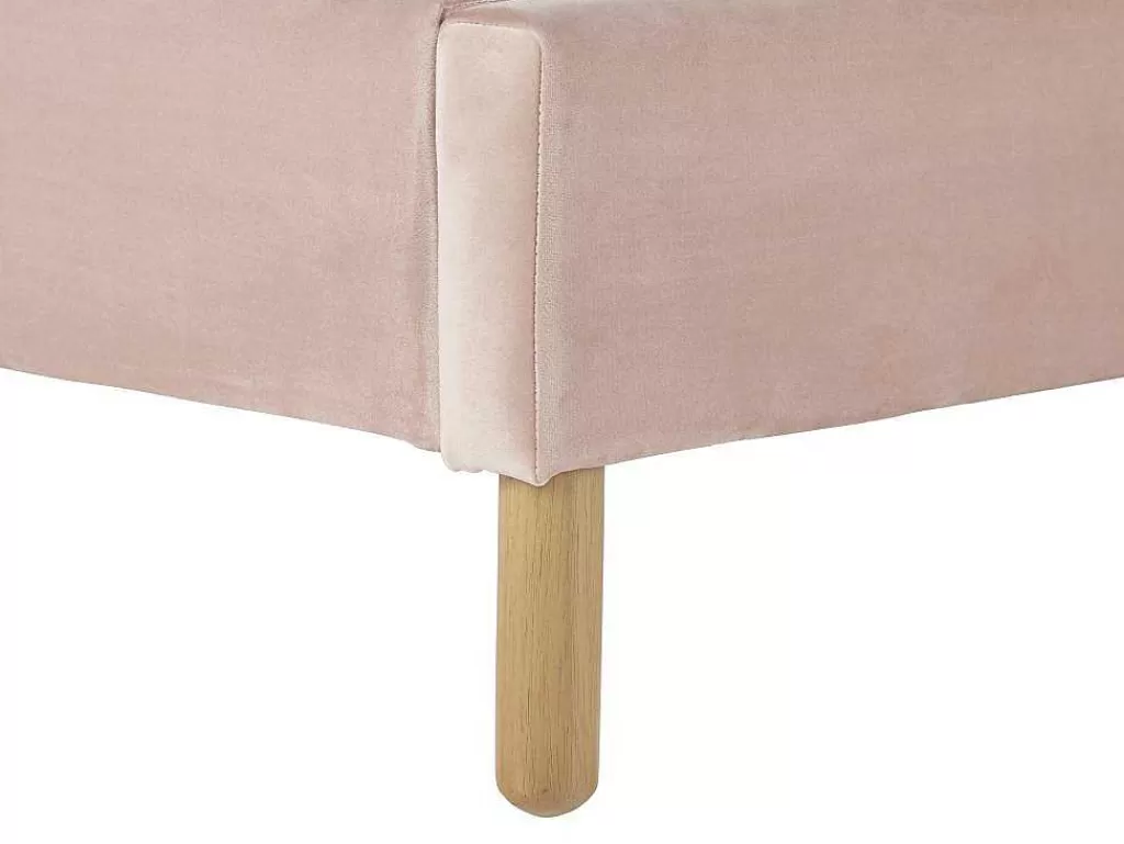 Cama De Criança*Vente-unique Cama Concha De 90X190 Cm Em Veludo Cor Rosa - Moana