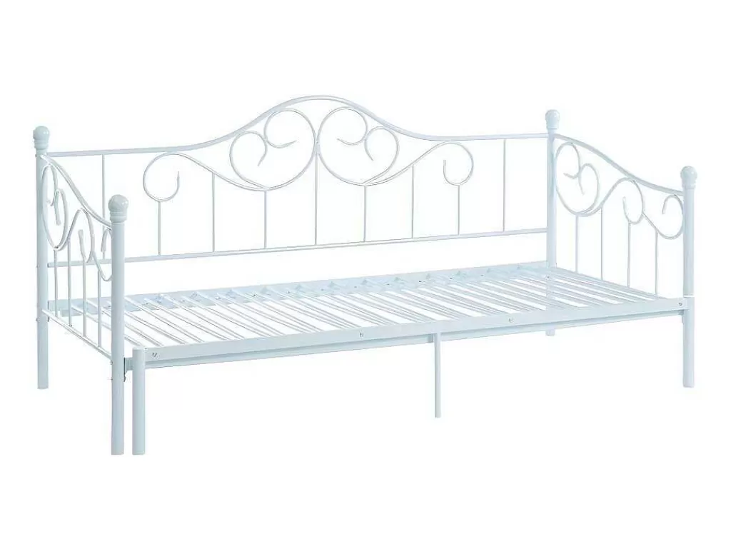 Cama Dupla*Vente-unique Cama Dupla 2X90X200 Ou 180X200 Cm Em Metal Branco - Sebille