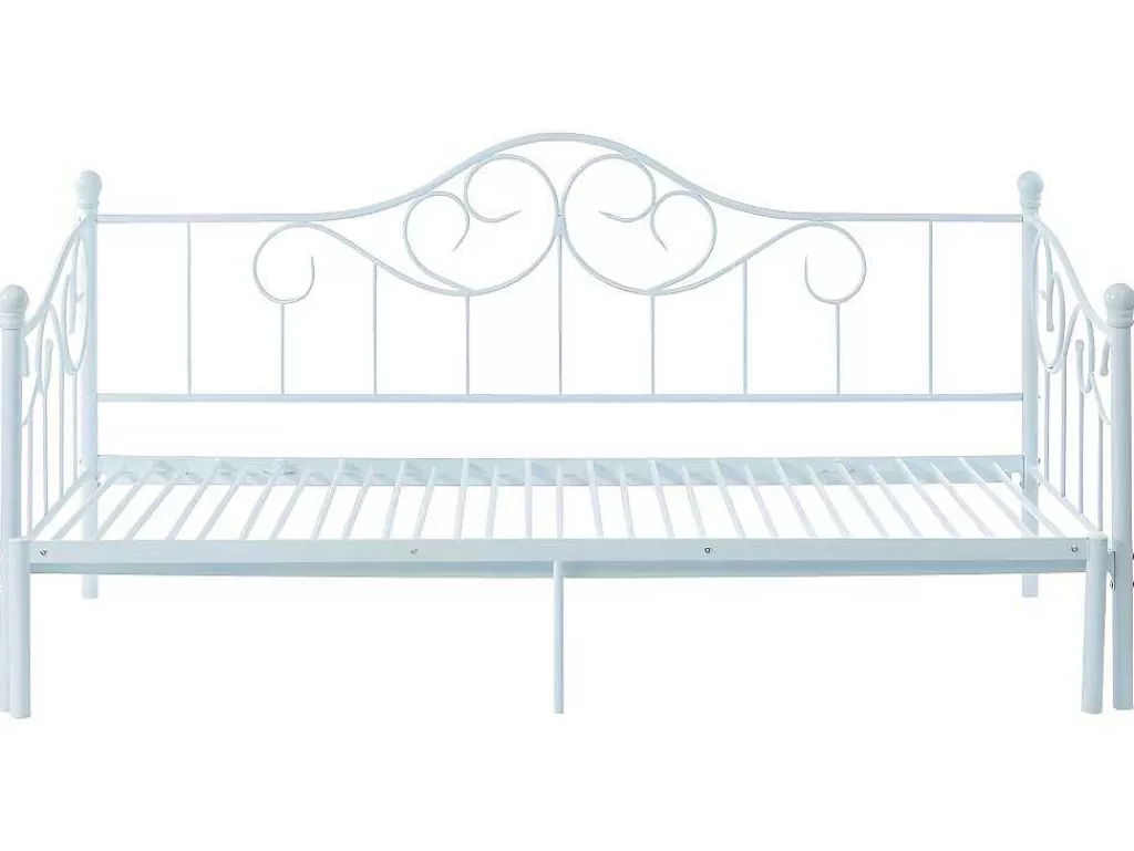 Cama Dupla*Vente-unique Cama Dupla 2X90X200 Ou 180X200 Cm Em Metal Branco - Sebille