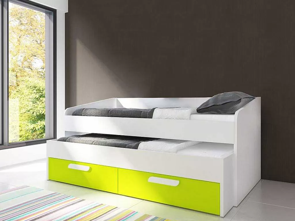 Cama Dupla*Vente-unique Cama Dupla Adams (190 90 Cm)(Verde)