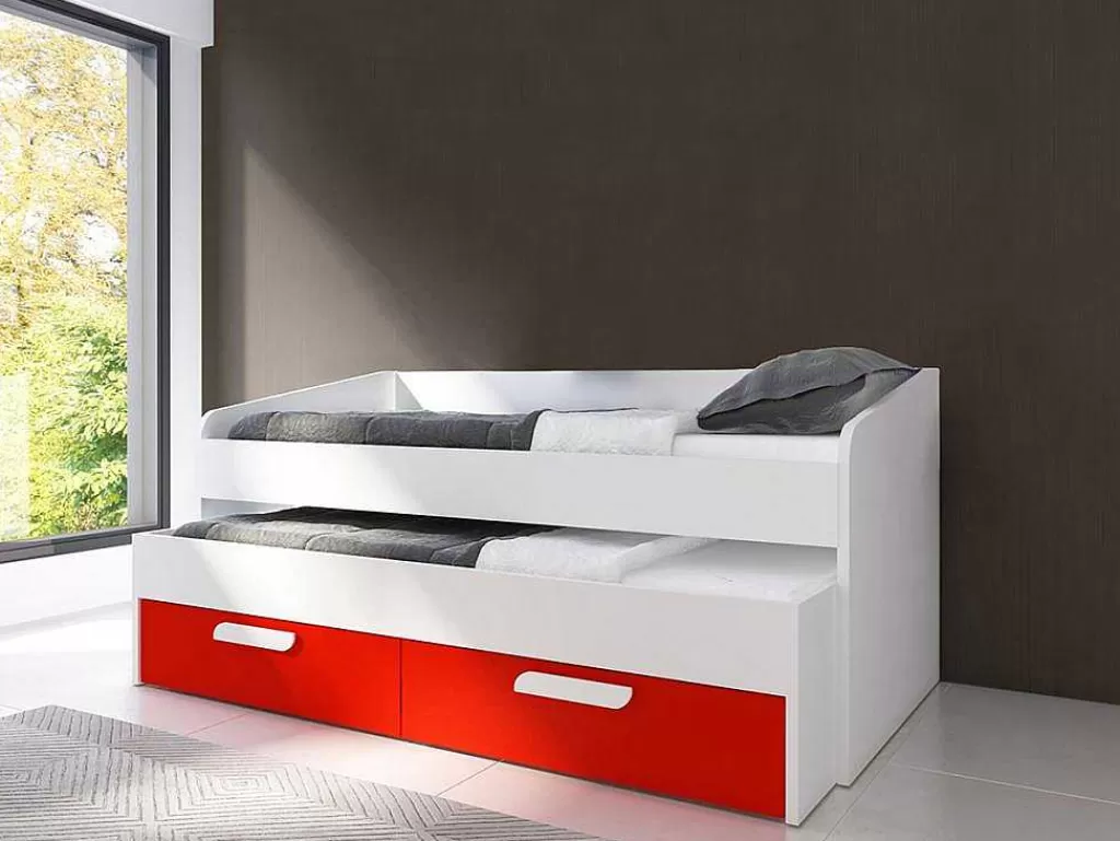 Cama Dupla*Vente-unique Cama Dupla Adams (190 90 Cm)(Vermelho)