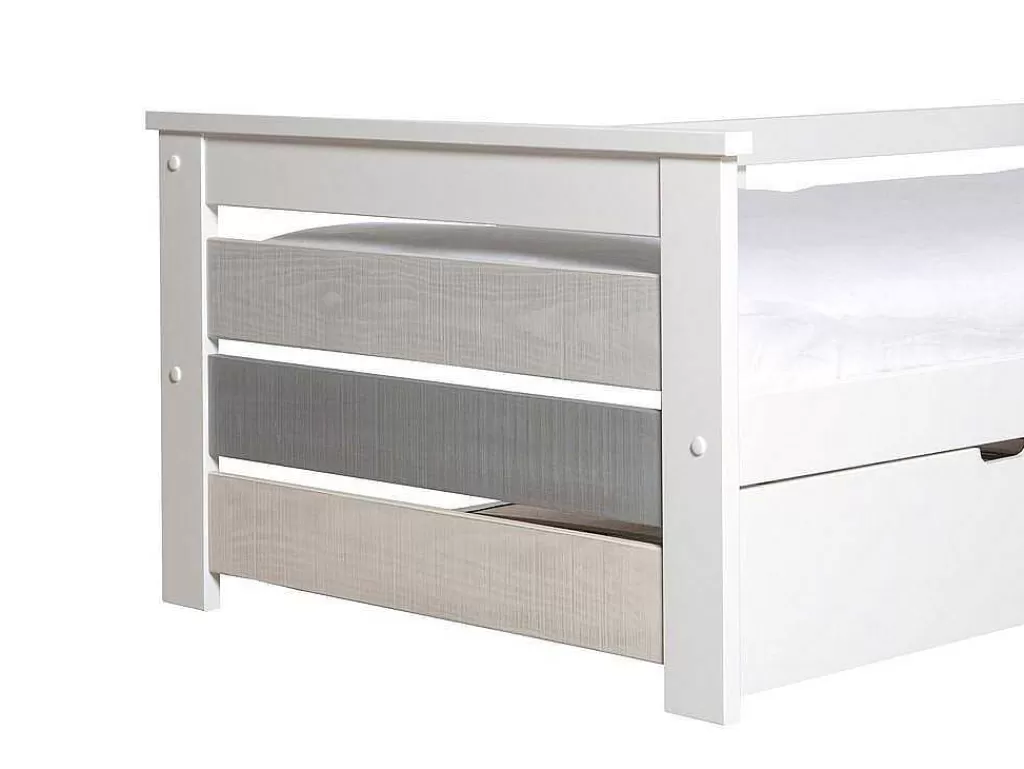 Cama Dupla*Vente-unique Cama Dupla Banco 2X90X190 Cm Mdf Branco - Celiane