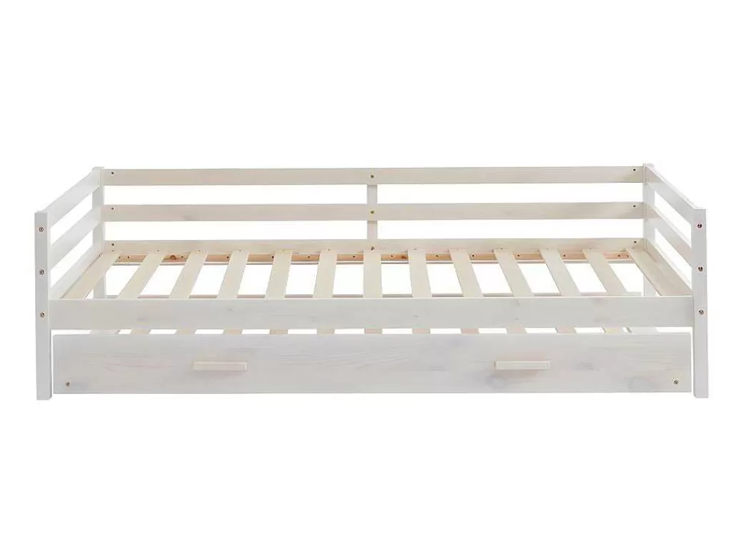 Cama De Criança*Vente-unique Cama Dupla De 2 X 90 X 190 Cm Em Pinho Macico E Mdf Esbranquicado - Aedan Ii