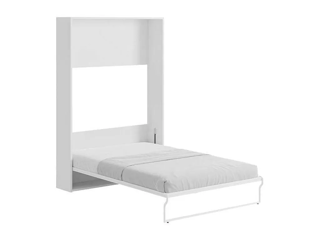 Cama De Adulto*Vente-unique Cama Rebatível 140X200 Cm Abertura Vertical Manual Branco - Malina Ii