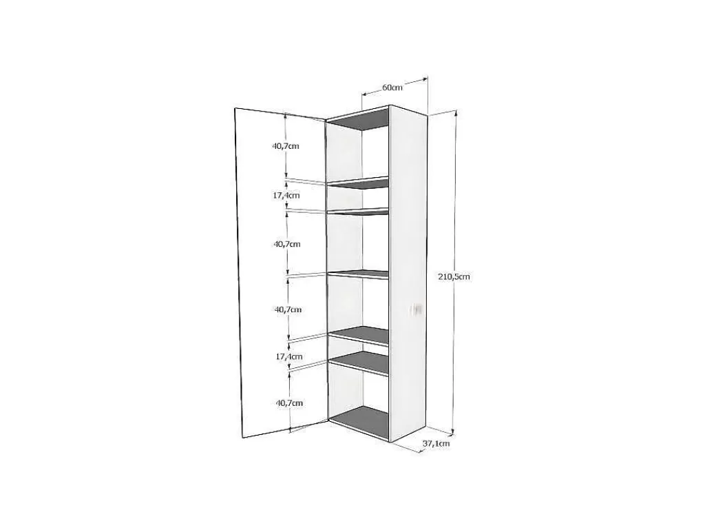 Cama Rebatível*ITAMOBY Cama Retratil 140 Vertical Kentaro Com Armário Coluna E Armários Suspensos Cinza Branca