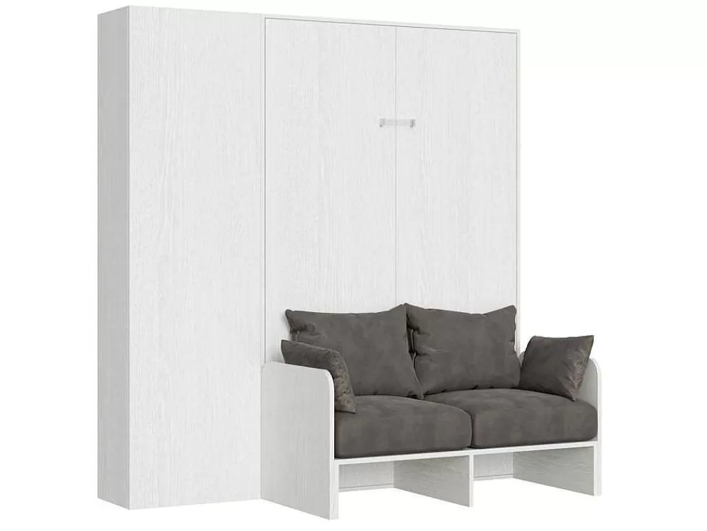 Cama Rebatível*ITAMOBY Cama Retratil 140 Vertical Kentaro Sofá Com Armário Coluna Cinza Branca - Alessia 20