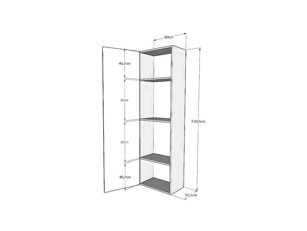 Cama Rebatível*ITAMOBY Cama Retratil 160 Vertical Kentaro Com Armário Coluna E Armários Suspensos Cinza Branca