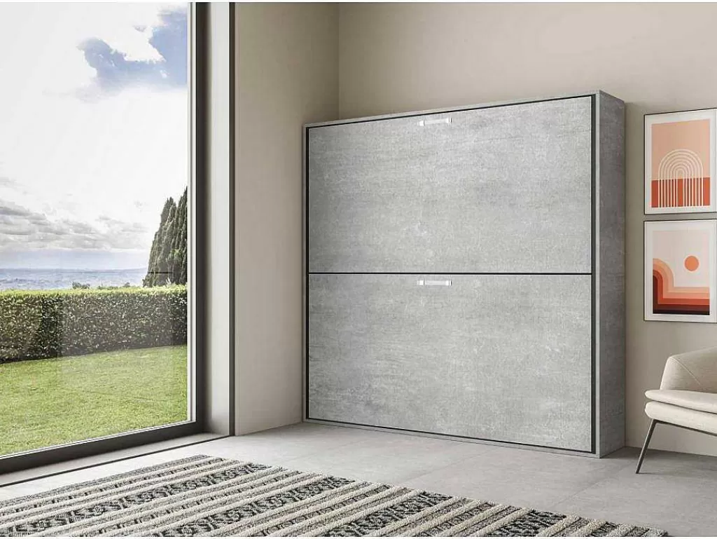 Cama Rebatível*ITAMOBY Cama Retratil Beliche Solteiro Horizontal Kando Com Colchões Cimento