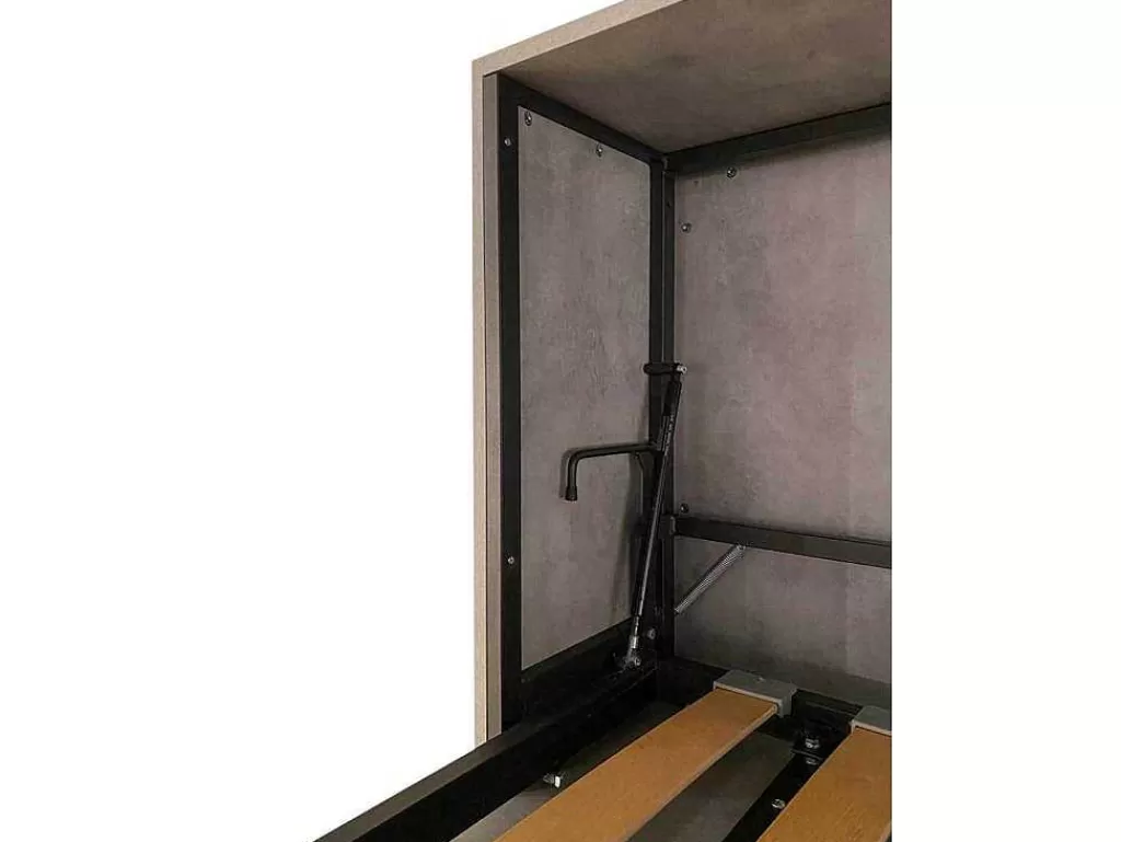 Cama Rebatível*ITAMOBY Cama Retratil Beliche Solteiro Horizontal Kando Com Colchões Cinza Branca