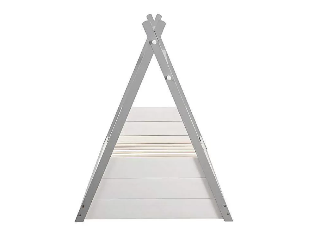 Cama De Criança*Vente-unique Cama Tenda De 90X190 Cm Em Pinho Cor Branco E Cinza - Sioux