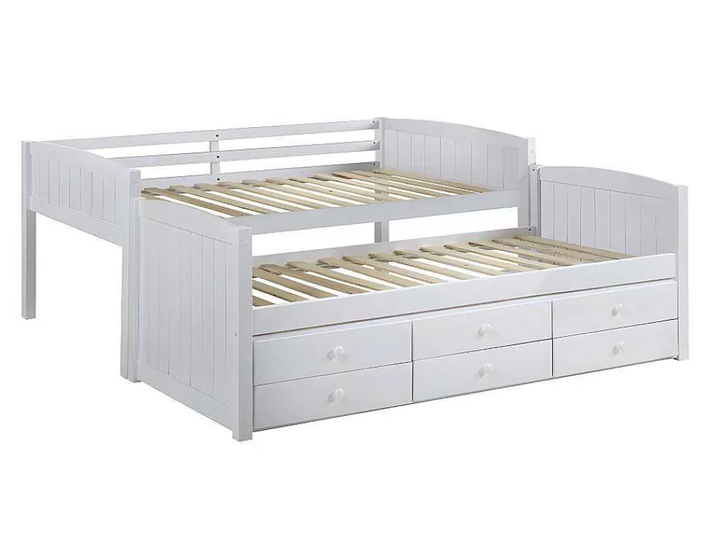 Cama De Criança*Vente-unique Camas De Beliche Separaveis Com Arrumação 90X190 Cm Lacado Branco - Anchise