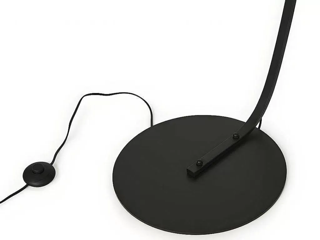 Candeeiro De Pe*OZAIA Candeeiro Arco Entrelacado Neirobi - Estilo Etnico - Ferro E Vime - 105X40X195 Cm - Preto E Natural