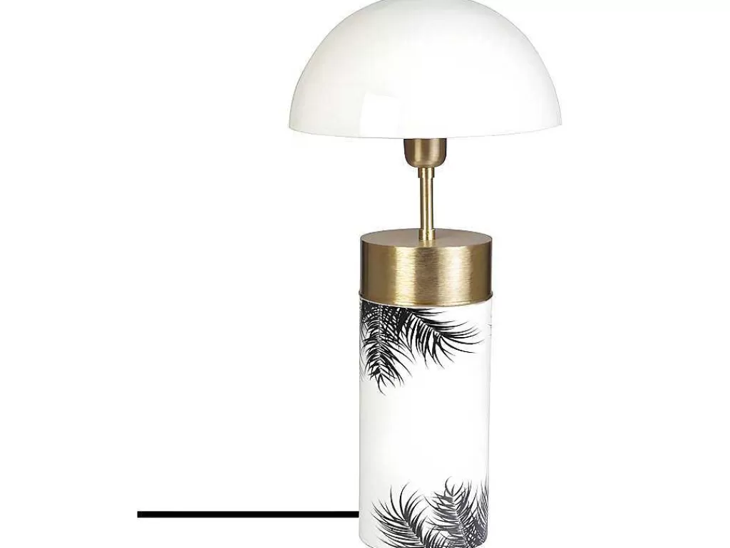 Candeeiro De Mesa*OZAIA Candeeiro De Mesa Cogumelo Estilo Art Deco Agaric - Ferro - 26X26X54 Cm - Branco, Dourado E Preto