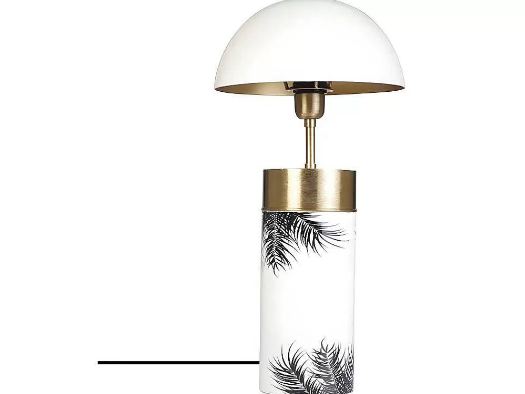 Candeeiro De Mesa*OZAIA Candeeiro De Mesa Cogumelo Estilo Art Deco Agaric - Ferro - 26X26X54 Cm - Branco, Dourado E Preto