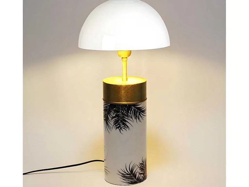 Candeeiro De Mesa*OZAIA Candeeiro De Mesa Cogumelo Estilo Art Deco Agaric - Ferro - 26X26X54 Cm - Branco, Dourado E Preto