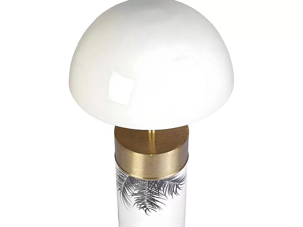 Candeeiro De Mesa*OZAIA Candeeiro De Mesa Cogumelo Estilo Art Deco Agaric - Ferro - 26X26X54 Cm - Branco, Dourado E Preto