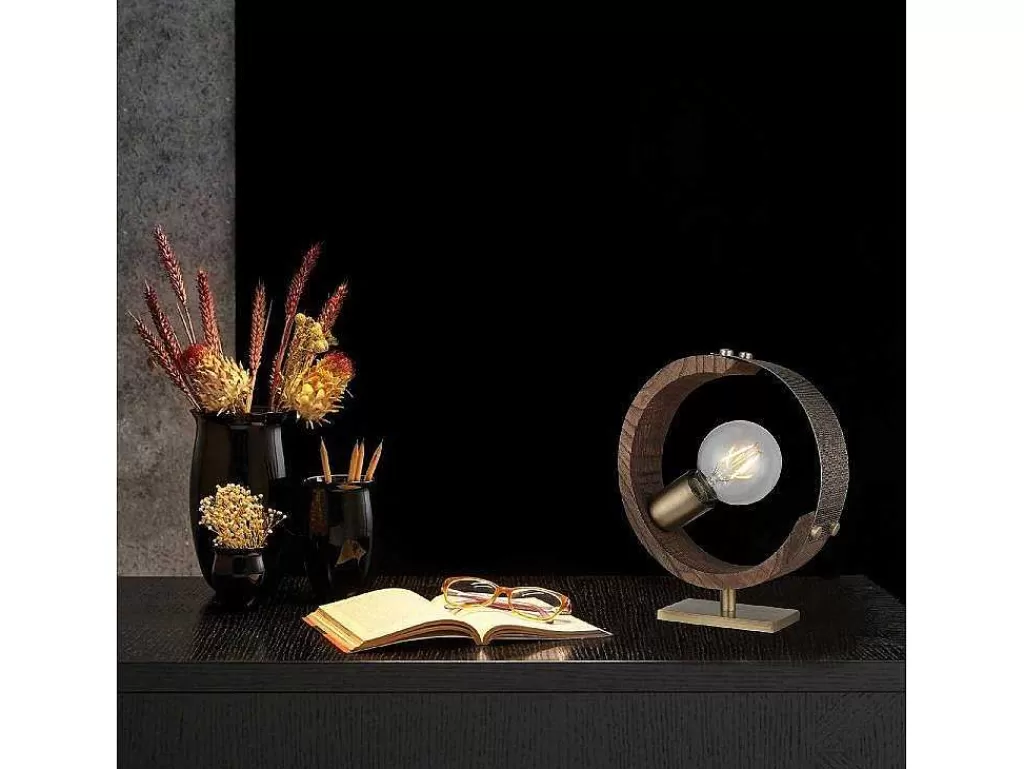 Candeeiro De Mesa*EPIKASA Candeeiro De Mesa Monza, Ouro, Madeira, 6 X 22 X 25 Cm,