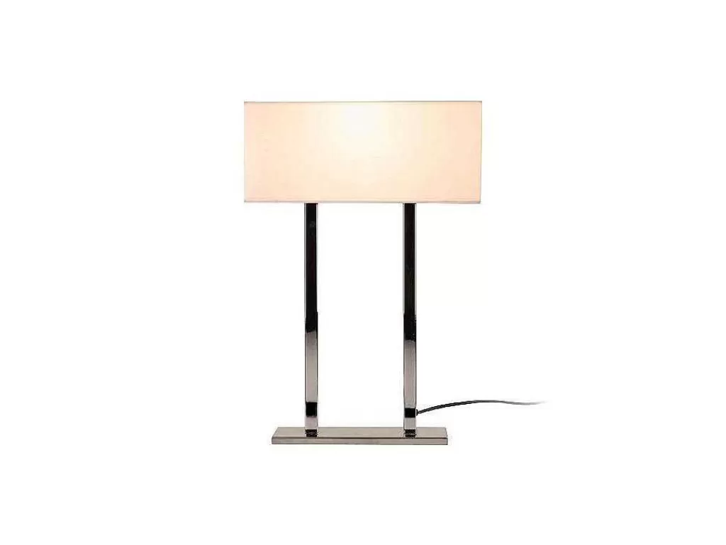 Candeeiro De Mesa*EPIKASA Candeeiro De Mesa Vicenza, Cromado, Branco, 35 X 15 X 52 Cm,